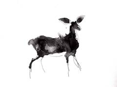 Ink wash painting of a deer