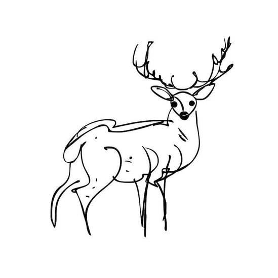 Line drawing of a stag